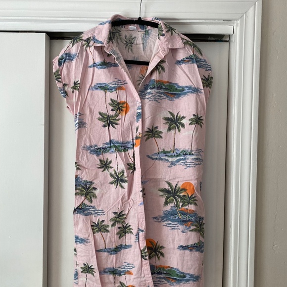 Old Navy Hawaiian Pink Shirt Dress, XS - Picture 1 of 5